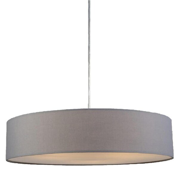 Apollo Hanging Pendant Lamp Fabric Shade - Grey