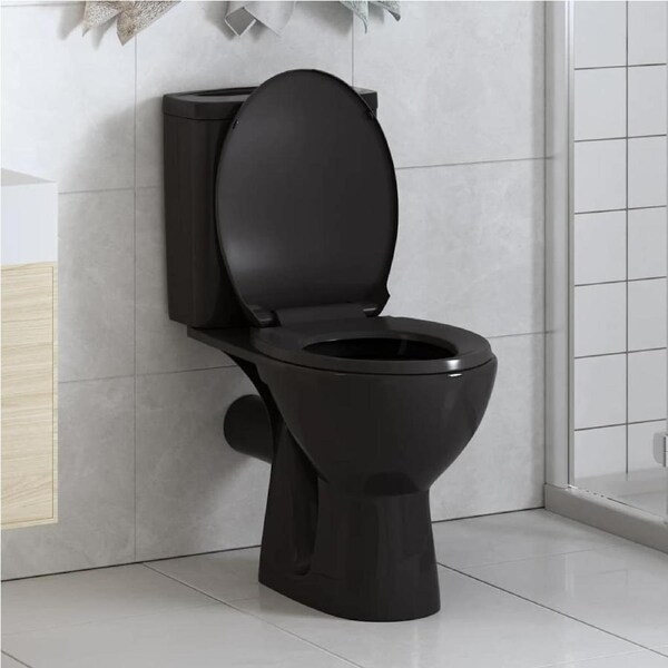 Soft-close Toilet Seat with Quick-release Design Black vidaXL
