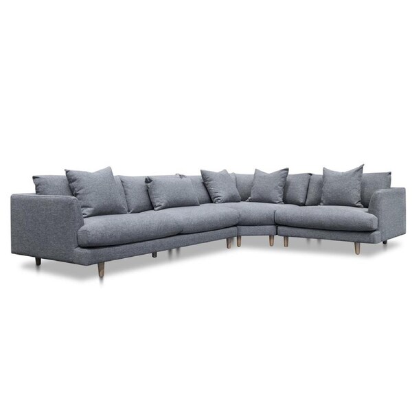 Della Right Return Modular Fabric Sofa - Graphite Grey