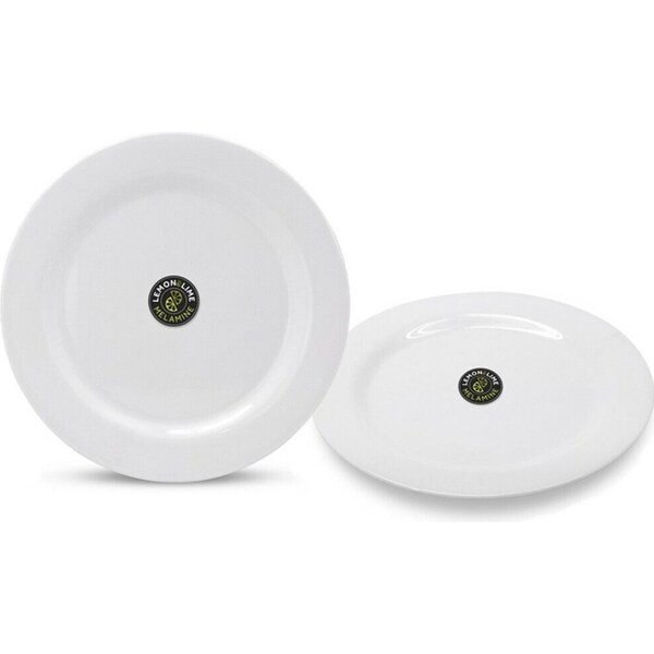 24 x 28cm Round Melamine White Dinner Plate Plates Birthday Wedding Party Cafe Pub