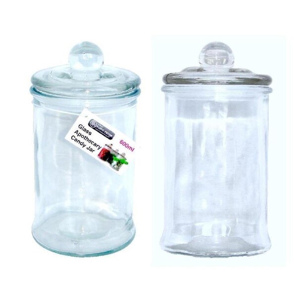 6 x Glass Apothecary Candy Lolly Buffet Jar Candle Making Waxing Wedding Party 660ML