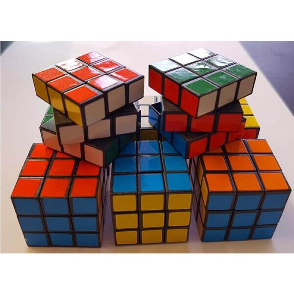 24 X MINI COLOURFUL PUZZLE MAGIC CUBES 3X3 BIRTHDAY GIFT RUBIKS RUBICS RUBIX
