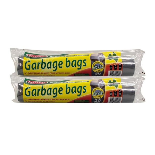 120 x 56L Heavy Duty Bin Garbage Bags Liners Rubbish Bags Black Garden Clean Rectangle