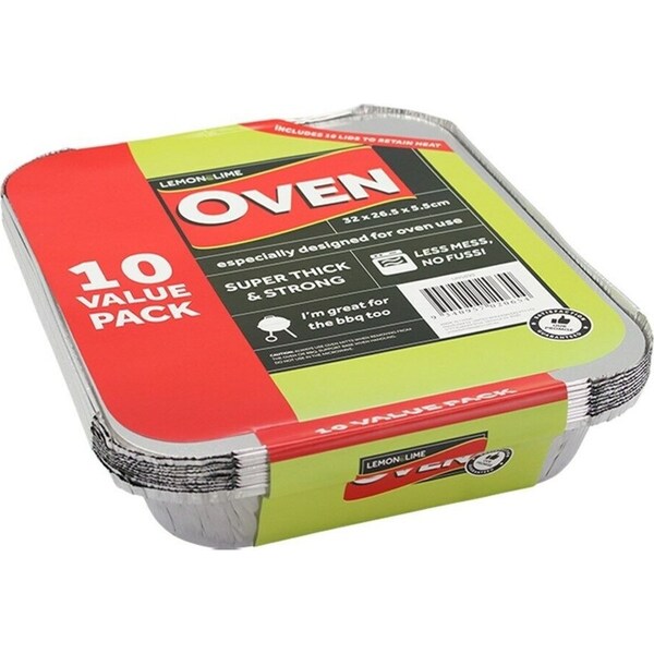 50 x Aluminum Foil Trays BBQ Disposable Roasting takeaway Oven Baking Containers Lids