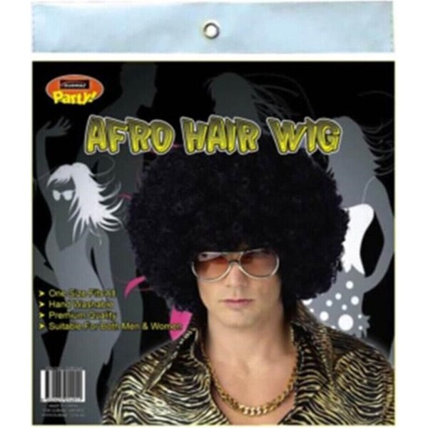 Black Afro Curly Wig Costume Cosplay World Cup Party Fancy Dress Disco 70s 80s Hippie
