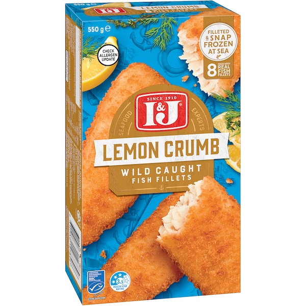 I&J Fish Fillets Lemon Crumb 550g