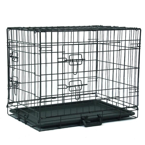 42" Dog Cage Pet Crate Puppy Cat Foldable Metal Kennel Portable 2 Doors