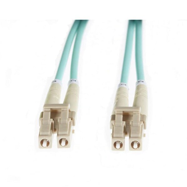 2M Lc Lc Om4 Multimode Fibre Optic Patch Cable Aqua