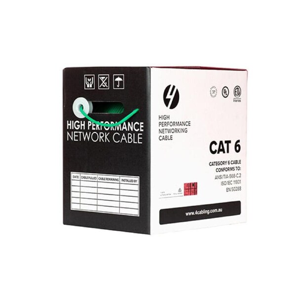 Cat6 Ethernet 305M Cable Reel Box Utp Lan Cable Solid Conductor Green