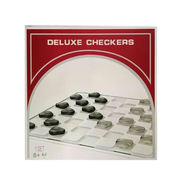 Pip Games Kids/Family Classic Jumbo Deluxe Glass 34.9cm Board Checkers 8y+ Toys