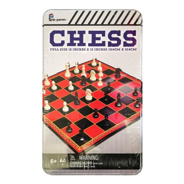 Pip Games Kids/Family Game Classic Strategy 30.4cm Board Chess w/ Tin 6y+ Toy