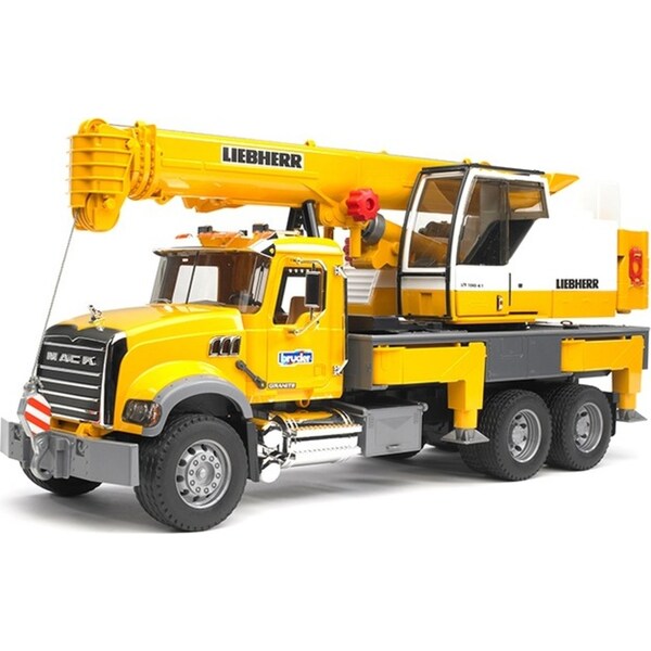 Bruder 1:16 59cm Mack Granite Liebherr Construction Crane Truck 1:16 Toys 4y+