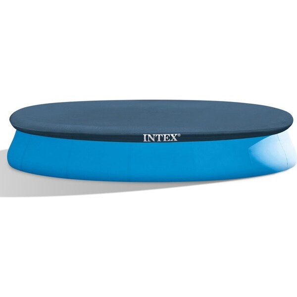 Intex Easy Set Cover 4P UV Resistant PVC w/ Rope Tie for 15ft Swimming Pool Blue