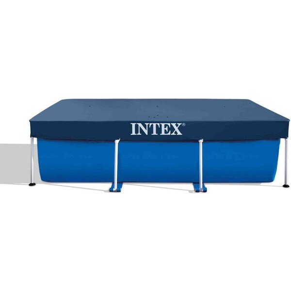Intex 3x2m Rectangle Pool Vinyl Cover Protector w/ Rope Tie for Swimming Pool BL