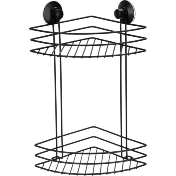Boxsweden 2 Tier Bathroom Wall Suction Rack Shower Caddy Shelf Organiser Holder