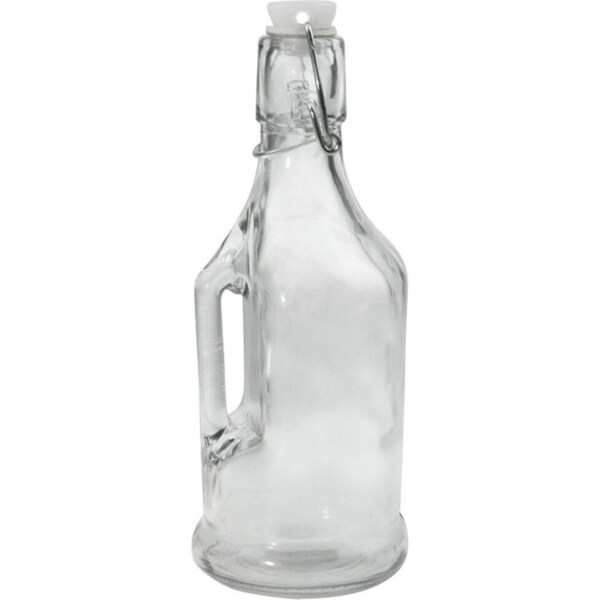 Lemon & Lime 350ml Jar/Jug Drinking Container w/ Clip Lock Lid Glass Bottle CLR