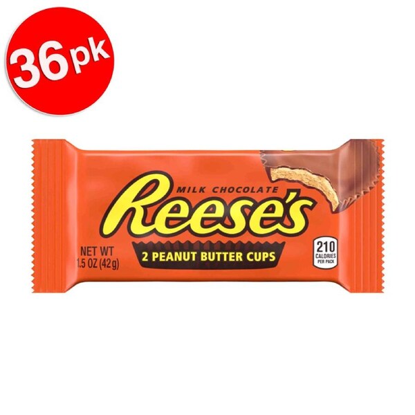 36PK Reese's 2 Peanut Butter Cups 1.53 kg Confectionery Milk/Chocolate/Sweet