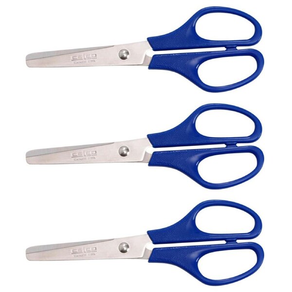 3PK Celco School/Office Scissors Stainless Steel Scrapbooking Activity Craft BL