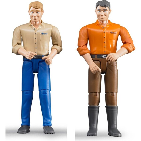 Bruder Bworld Light Skin Man Blue & Brown Jeans Figurine Set Kids Toy 4y+