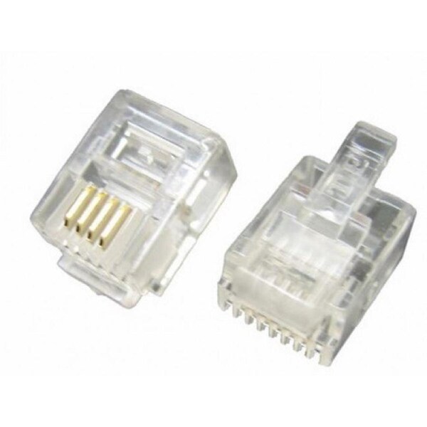 Rj12 6P4C Crimp Plug - Stranded - 10 Pack