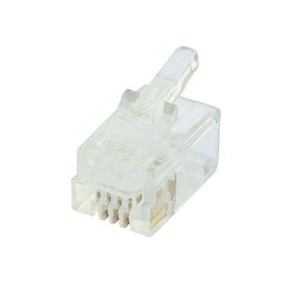 Rj12 Modular Plug 6P4C Round Solid 100 Pack