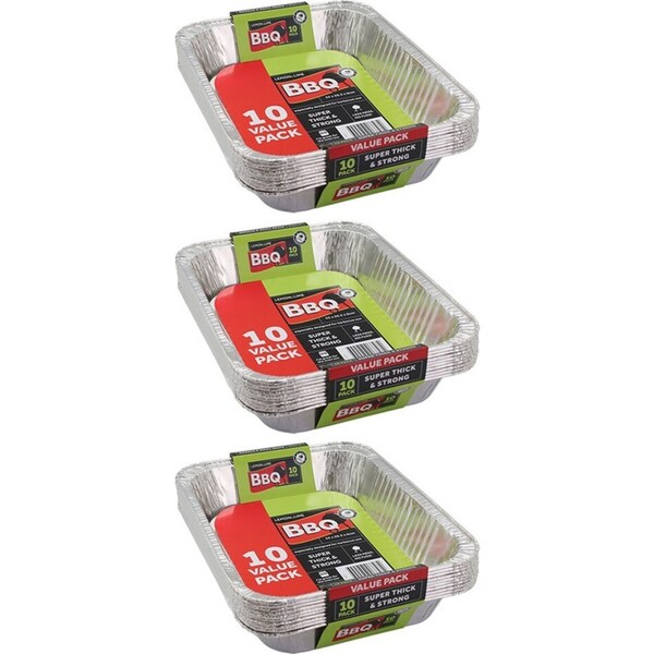 30pc Lemon & Lime 32x26.5x6cm Aluminium Foil Tray BBQ/Oven Roasting/Baking Tray