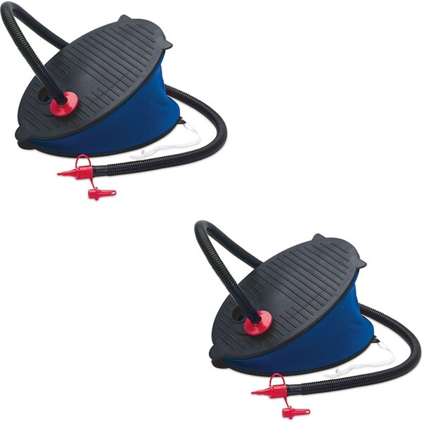 2x Intex Bellows 28cm Foot Pump for Inflatable Mattress/Sofa/Bed with 3 Nozzles
