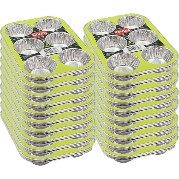 60pc Lemon & Lime 28x19x3.5cm Aluminium Foil Muffin/Cake Tray Oven Baking Tray