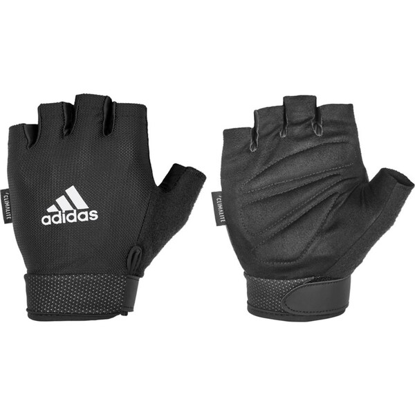 Adidas Climate Adjustable Unisex Weight/Gym/Sports SM Half Finger Gloves BLK/WHT