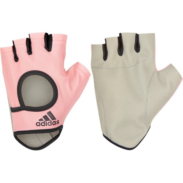 Adidas Women's Essential Fitness/Weights/Sports Large Half Finger Gloves Pink