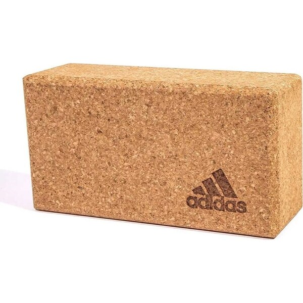 Adidas Cork Yoga Block Sport Fitness Gym/Home Workout Prop Exercise Brick Brown