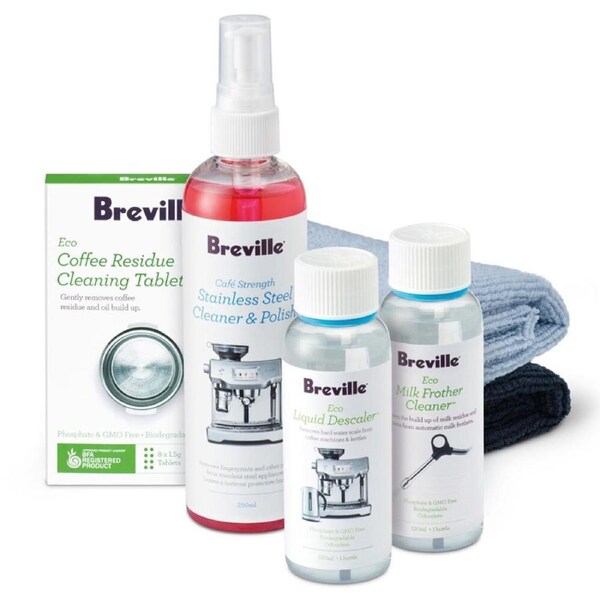 6PK Breville Espresso Machine Detox/Milk Frother Cleaner/Descaler/Cloths Set