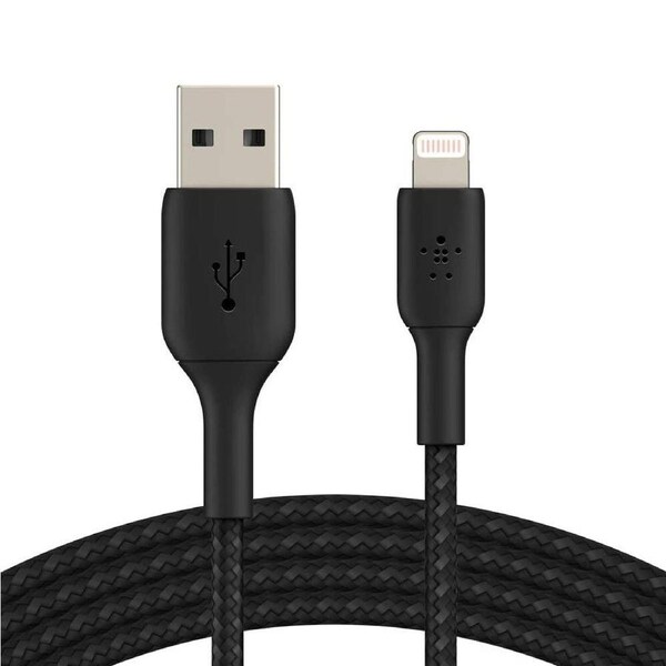 Belkin 1m Braided Lightning MFI-Certified to USB-A Cable for Apple iPhone Black