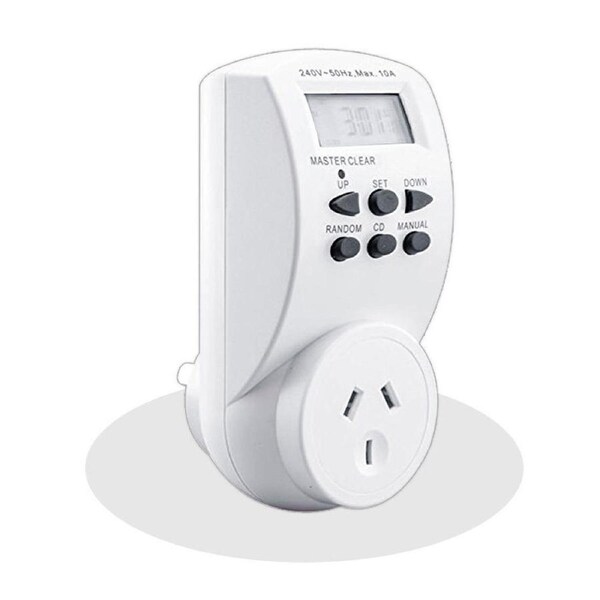 Sansai 7 Day/24hrs Outlet/Powerplug Digital Timer 2400W 240V 10A Max LCD White