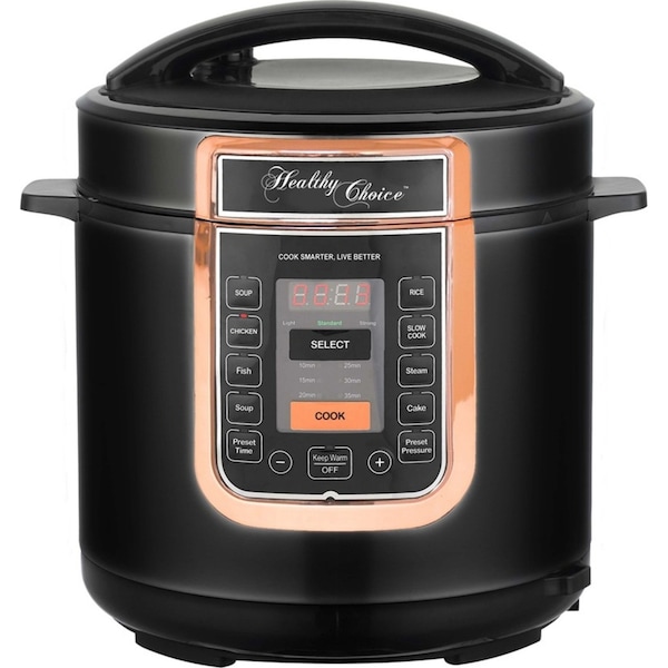 Healthy Choice 6L Electric Slow/Pressure Cooker 1000W Digital/Non Stick Pot RGLD