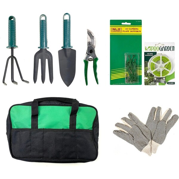 Gardening Tools Set/Pruning Shears/Gloves/Fork/Trowel/Garden Tie Wire Assorted