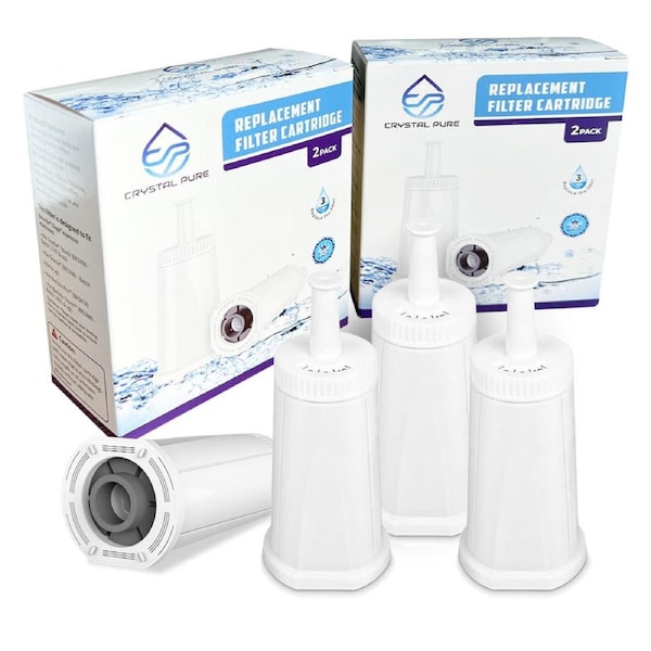 4x Water Filter Cartridge for Breville BES008WHT0NAN1 Claro Swiss,the Dynamic Duo BES500 BES878 BES880 The Oracle,Oracle Touch,Bambino Coffee Machine