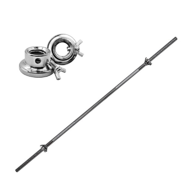 198cm Weight Bar - Barbell Bar With 2 Collars - Standard 25mm Diameter Home Gym