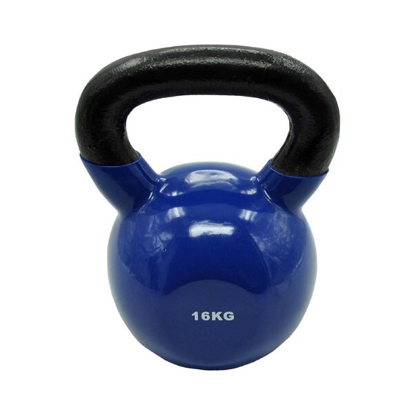 16Kg Iron Vinyl Kettlebell Weight - Gym Use Russian Cross Fit Strength Training