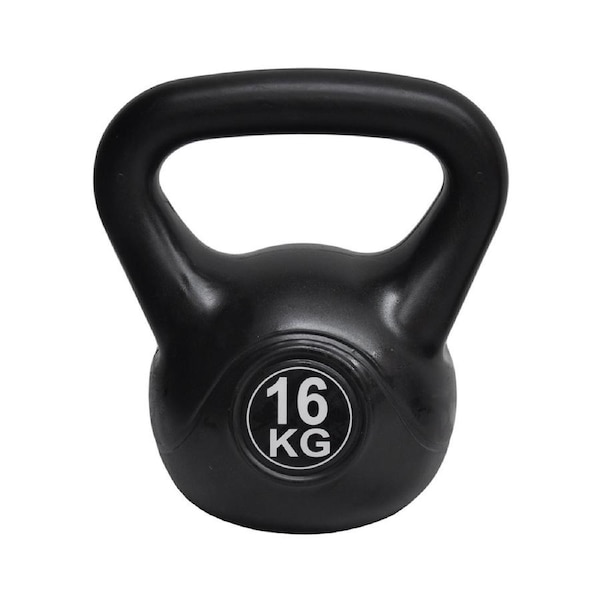 16kg Kettlebell - Home Gym Kettlebell Weight Fitness Exercise - Black