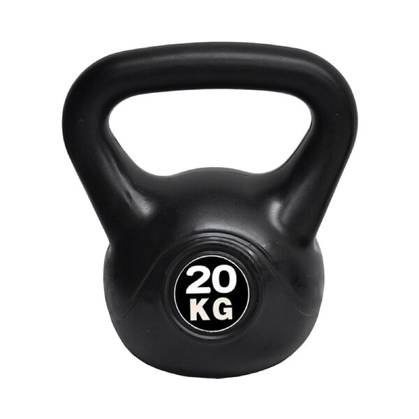 20kg Kettlebell - Home Gym Kettlebell Weight Fitness Exercise - Black