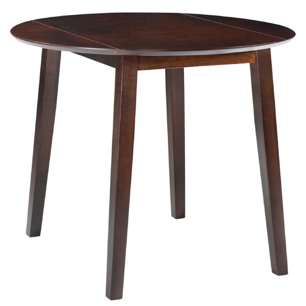 Drop-leaf Dining Table Round MDF Brown vidaXL