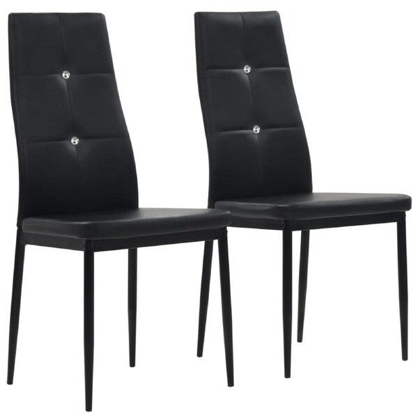Dining Chairs 2 pcs Black Faux Leather vidaXL