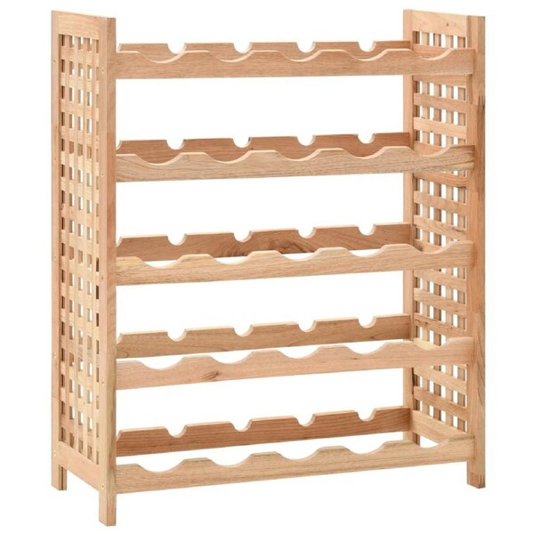 Wine Rack for 25 Bottles Solid Walnut Wood 63x25x73 cm vidaXL