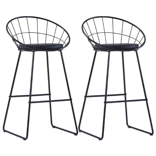 Bar Chairs 2 pcs Black Faux Leather vidaXL