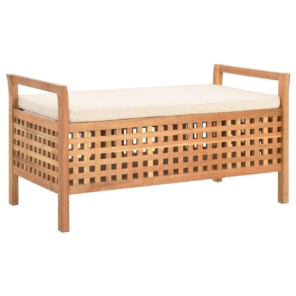 Storage Bench 93x49x49 cm Solid Walnut Wood vidaXL