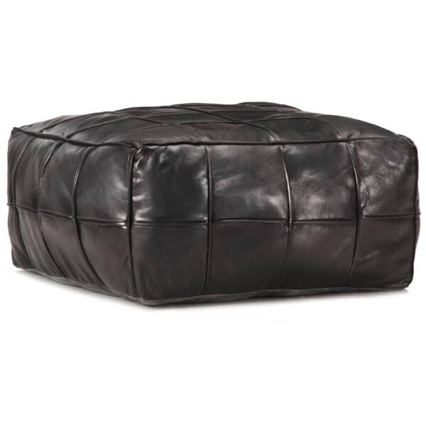 Pouffe Black 60x60x30 cm Genuine Goat Leather vidaXL