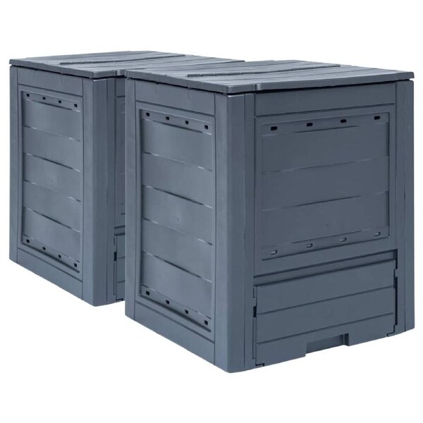 Garden Composters 2 pcs Grey 60x60x73 cm 520 L vidaXL