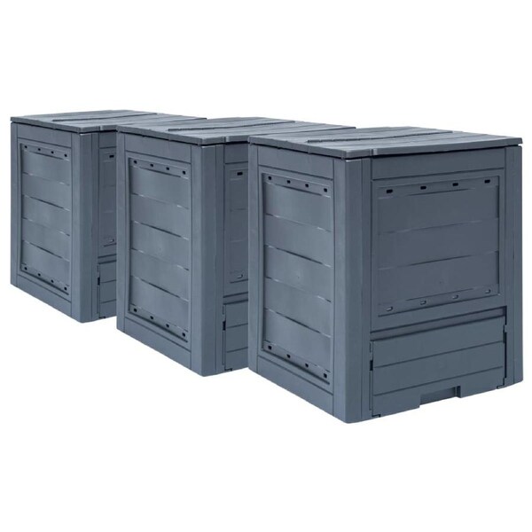 Garden Composters 3 pcs Grey 60x60x73 cm 780 L vidaXL