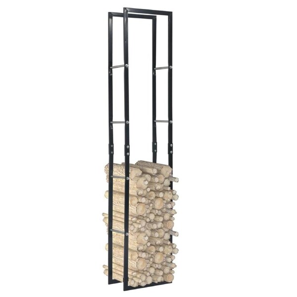 Firewood Rack Black 40x25x200 cm Steel vidaXL
